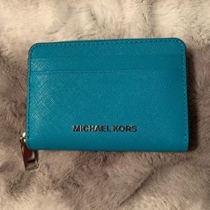 Michael Kors Tile Blue ZIP Wallet